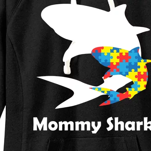 Mommy Shark Autism Awareness Women's Fleece Hoodie