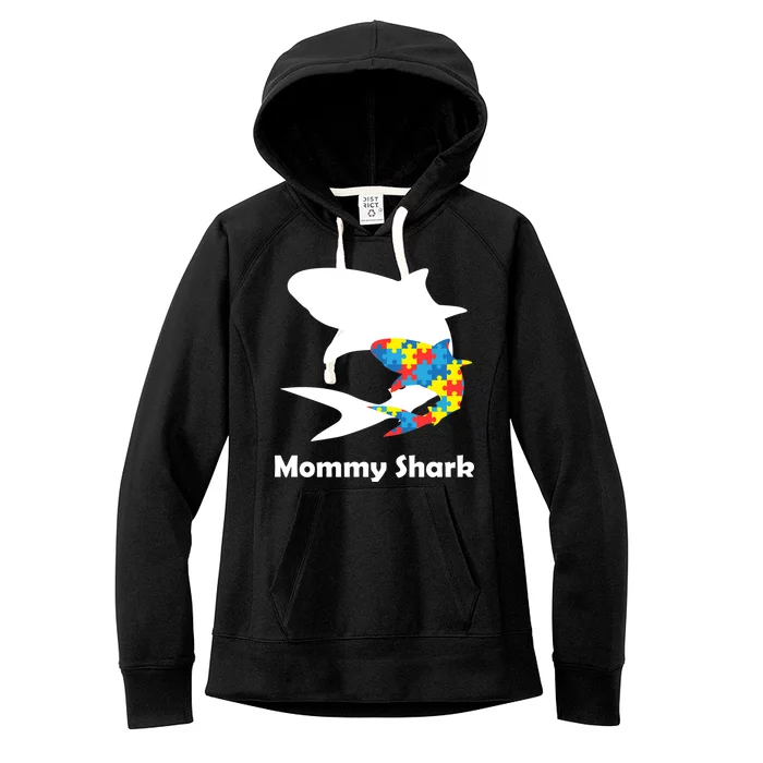 Mommy Shark Autism Awareness Women's Fleece Hoodie