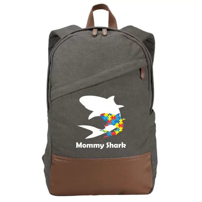 Mommy Shark Autism Awareness Cotton Canvas Backpack