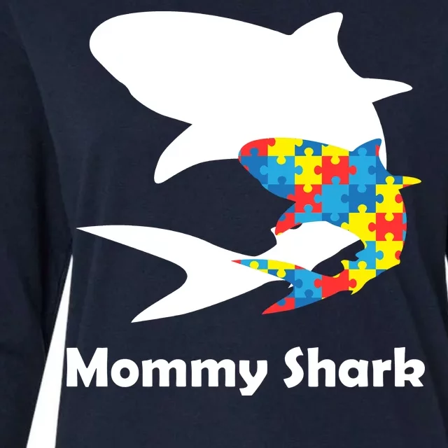 Mommy Shark Autism Awareness Womens Cotton Relaxed Long Sleeve T-Shirt