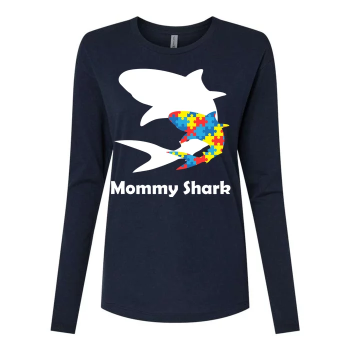 Mommy Shark Autism Awareness Womens Cotton Relaxed Long Sleeve T-Shirt