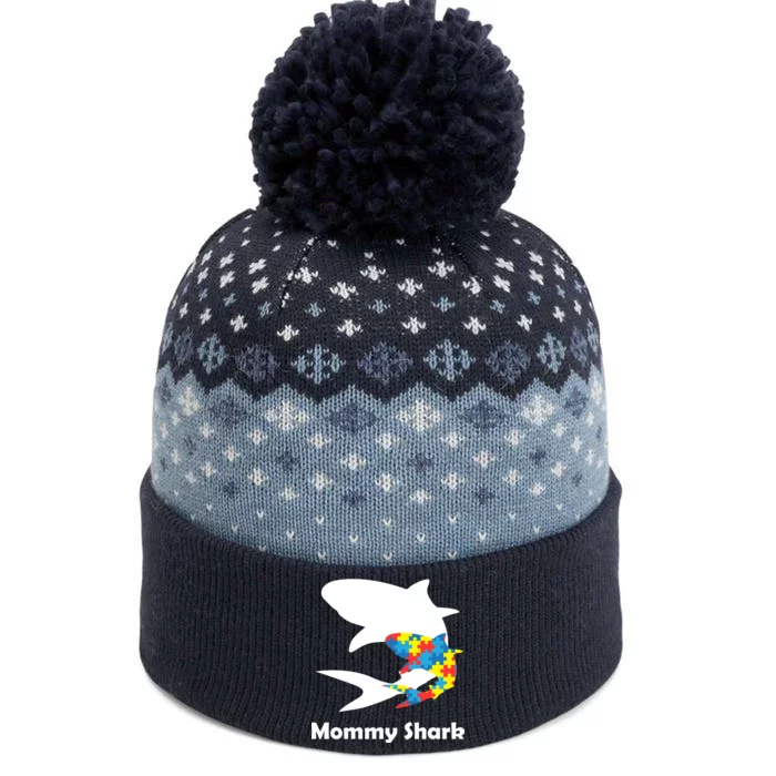 Mommy Shark Autism Awareness The Baniff Cuffed Pom Beanie