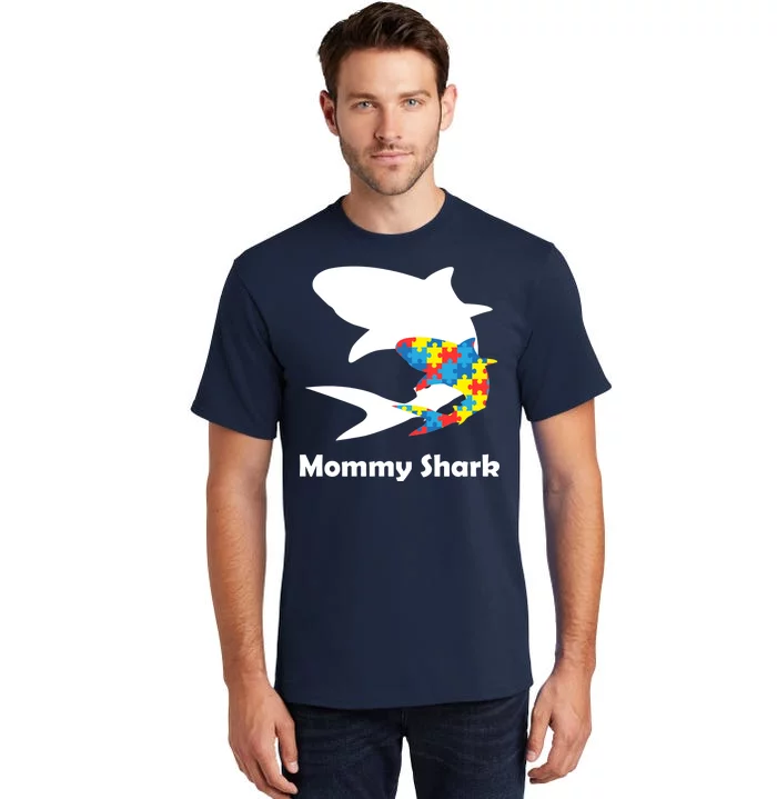 Mommy Shark Autism Awareness Tall T-Shirt