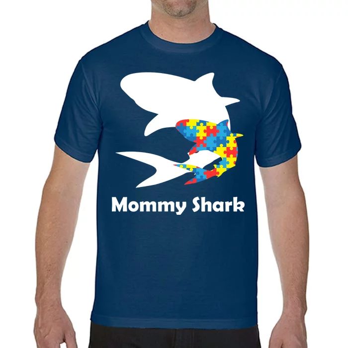 Mommy Shark Autism Awareness Comfort Colors T-Shirt