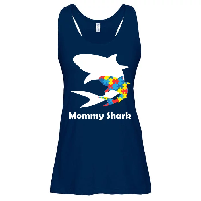 Mommy Shark Autism Awareness Ladies Essential Flowy Tank