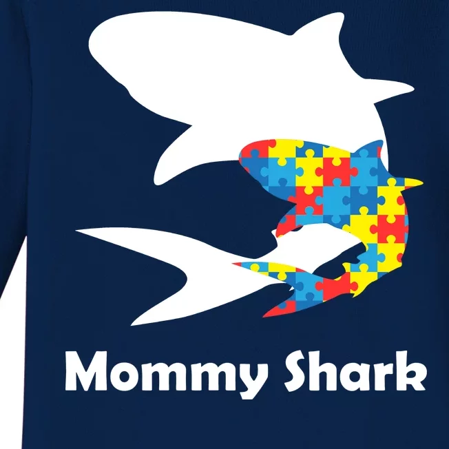 Mommy Shark Autism Awareness Baby Long Sleeve Bodysuit