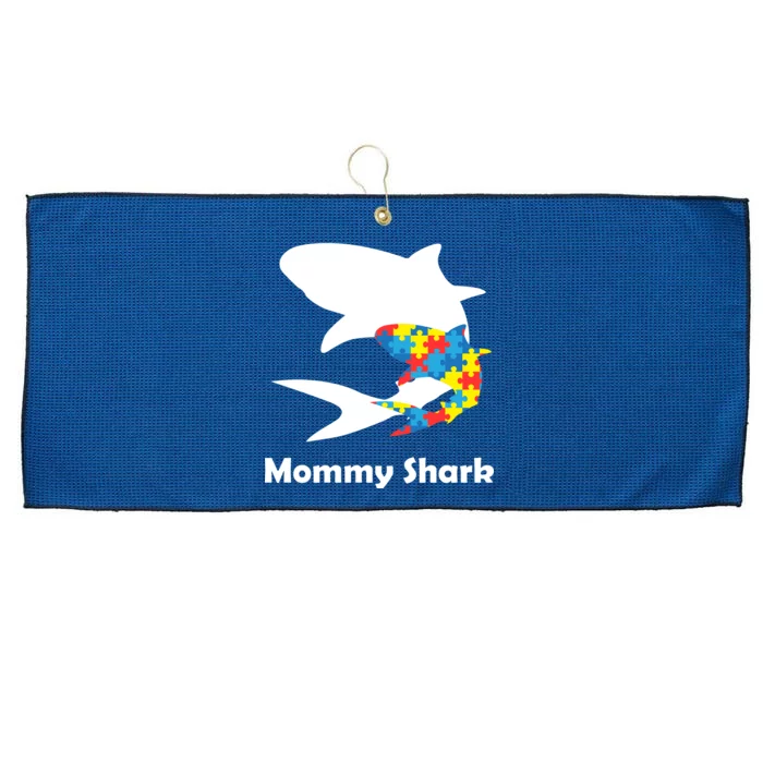 Mommy Shark Autism Awareness Large Microfiber Waffle Golf Towel