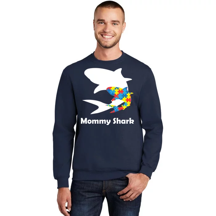 Mommy Shark Autism Awareness Tall Sweatshirt