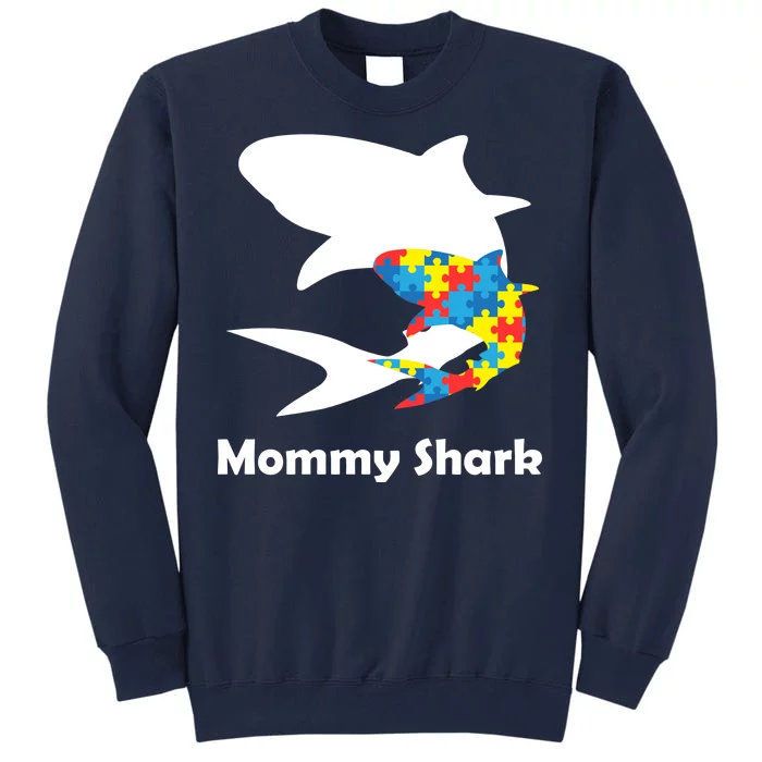 Mommy Shark Autism Awareness Tall Sweatshirt