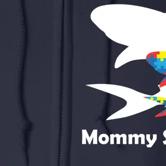 Mommy Shark Autism Awareness Full Zip Hoodie