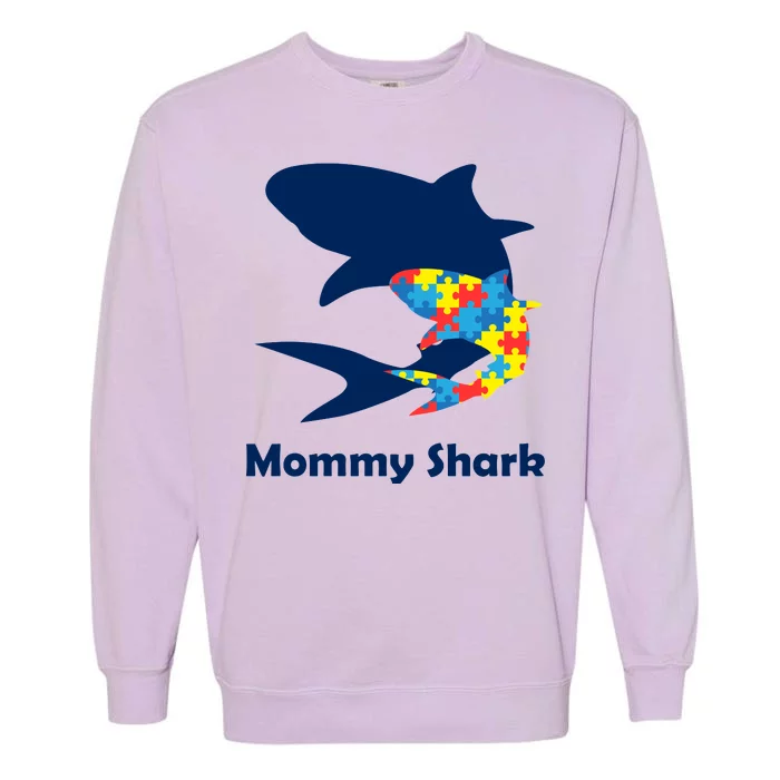 Mommy Shark Autism Awareness Garment-Dyed Sweatshirt