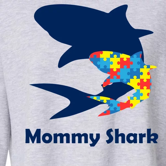 Mommy Shark Autism Awareness Cropped Pullover Crew