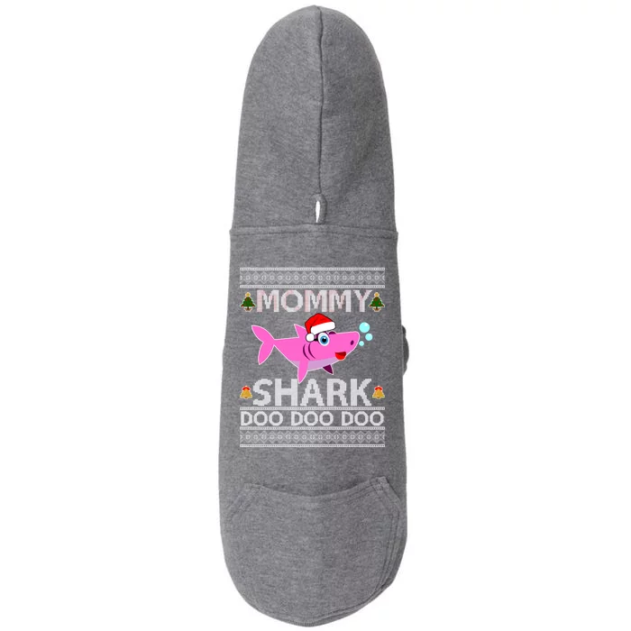 Mommy Shark Doo Doo Cute Ugly Christmas Doggie 3-End Fleece Hoodie