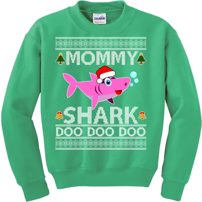 Mommy Shark Doo Doo Cute Ugly Christmas Kids Sweatshirt