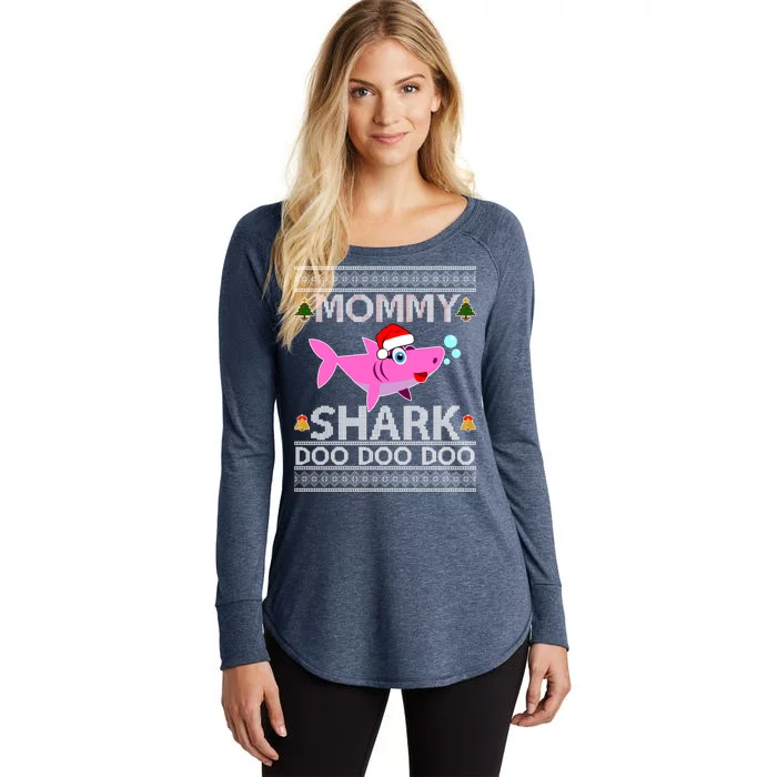 Mommy Shark Doo Doo Cute Ugly Christmas Women's Perfect Tri Tunic Long Sleeve Shirt