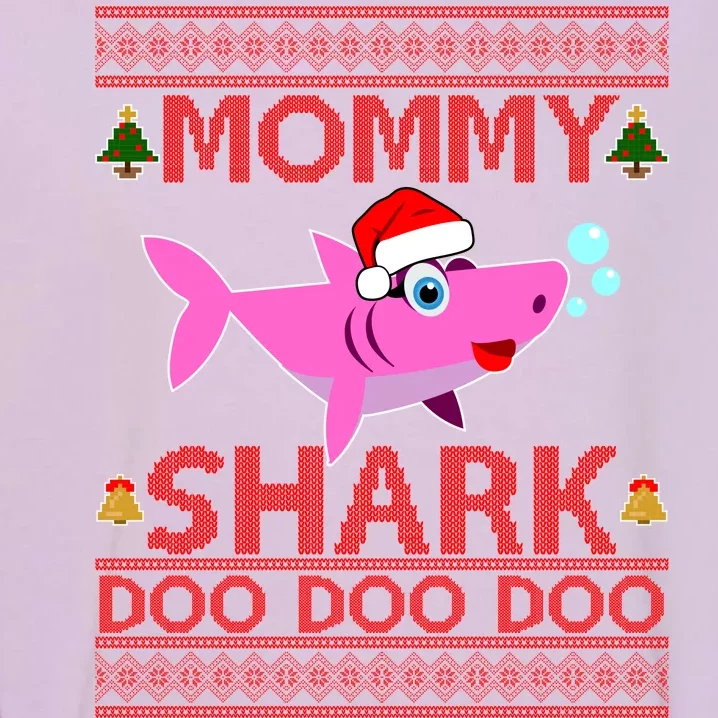 Mommy Shark Doo Doo Cute Ugly Christmas Garment-Dyed Sweatshirt