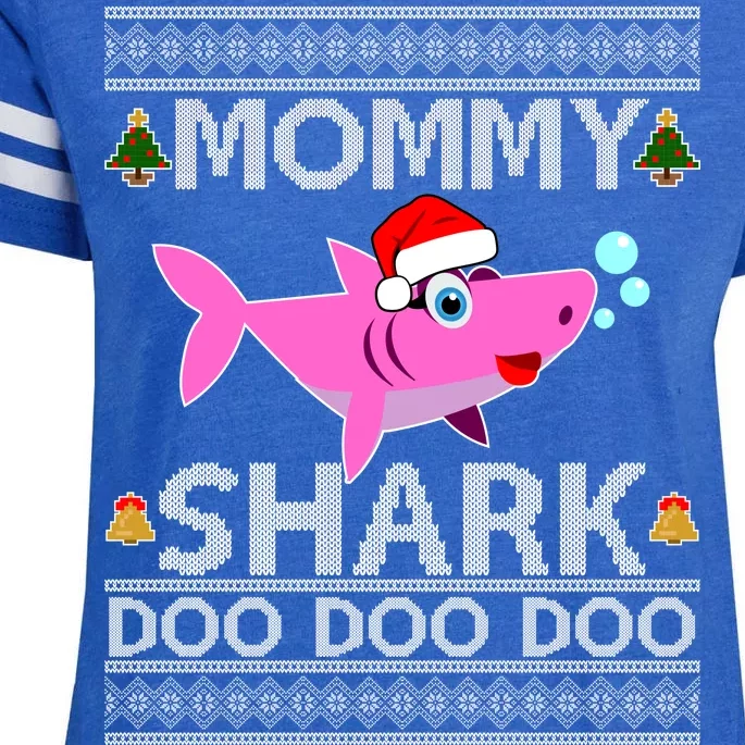 Mommy Shark Doo Doo Cute Ugly Christmas Enza Ladies Jersey Football T-Shirt