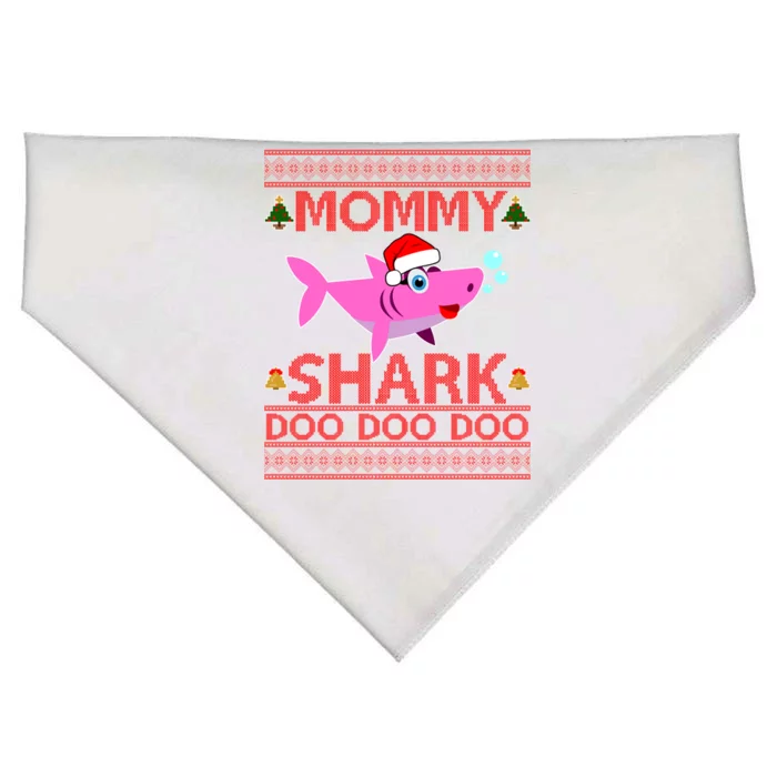 Mommy Shark Doo Doo Cute Ugly Christmas USA-Made Doggie Bandana