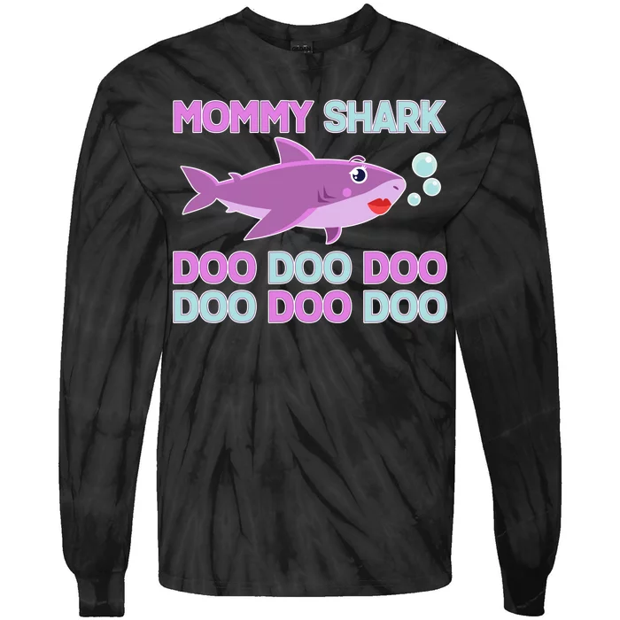 Mommy Shark Doo Doo Doo Tie-Dye Long Sleeve Shirt