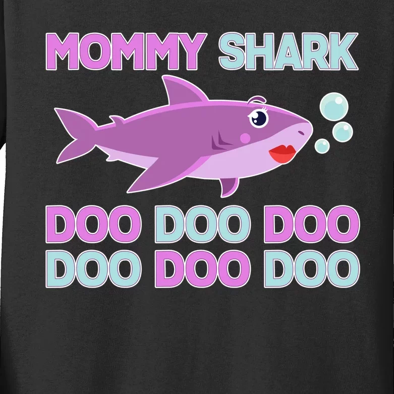 Mommy Shark Doo Doo Doo Kids Long Sleeve Shirt