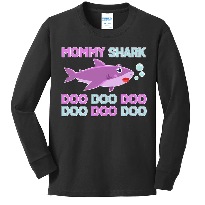 Mommy Shark Doo Doo Doo Kids Long Sleeve Shirt