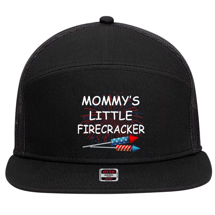 Mommy's little Firecracker 7 Panel Mesh Trucker Snapback Hat