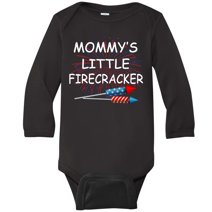 Mommy's little Firecracker Baby Long Sleeve Bodysuit