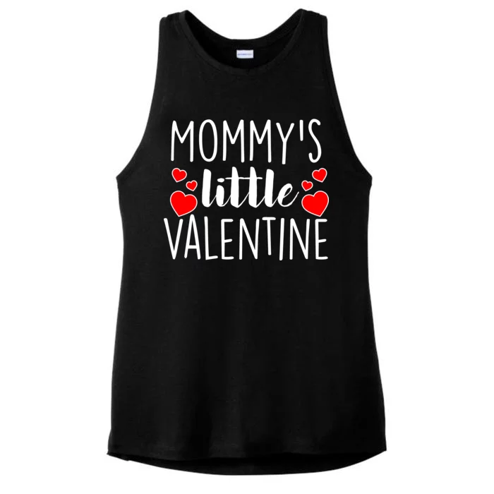 Mommy's Little Valentine Hearts Love Ladies Tri-Blend Wicking Tank