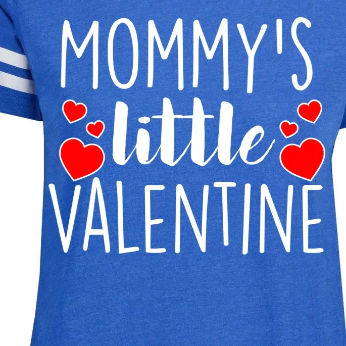 Mommy's Little Valentine Hearts Love Enza Ladies Jersey Football T-Shirt