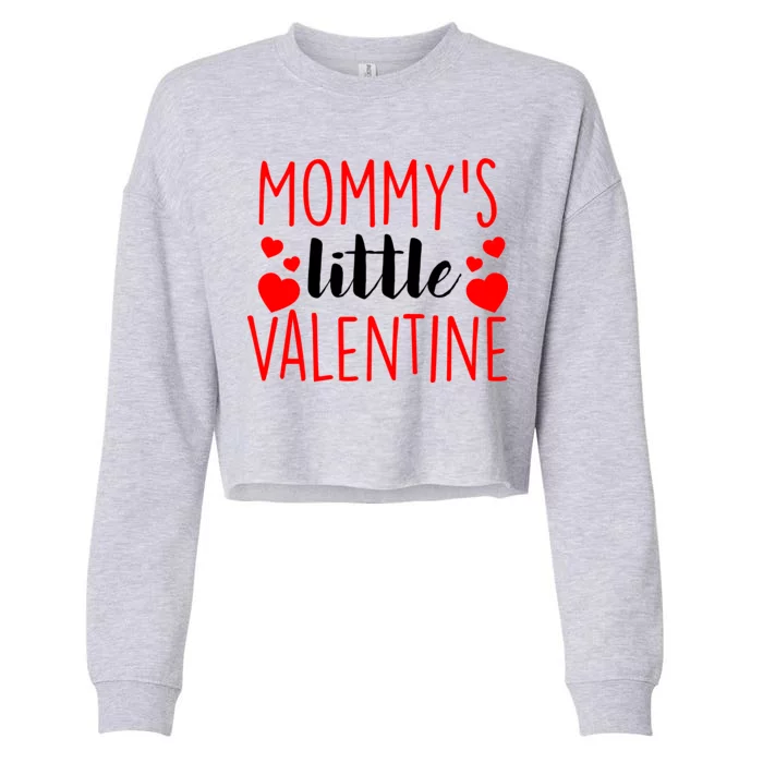 Mommy's Little Valentine Hearts Love Cropped Pullover Crew