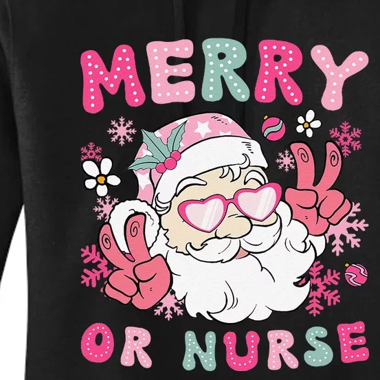 Merry Or Nurse Christmas Operating Room Nurse Xmas Party Women's Pullover Hoodie