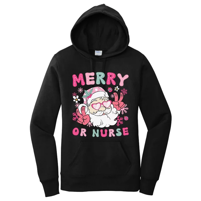 Merry Or Nurse Christmas Operating Room Nurse Xmas Party Women's Pullover Hoodie