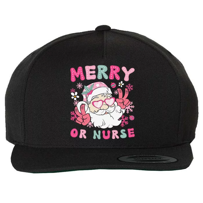 Merry Or Nurse Christmas Operating Room Nurse Xmas Party Wool Snapback Cap