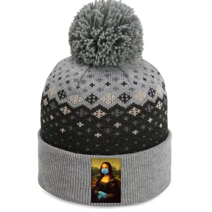 Mona Lisa Face Mas And Gloves Pandemic The Baniff Cuffed Pom Beanie