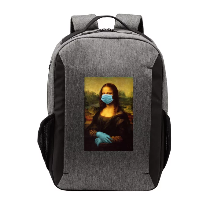 Mona Lisa Face Mas And Gloves Pandemic Vector Backpack