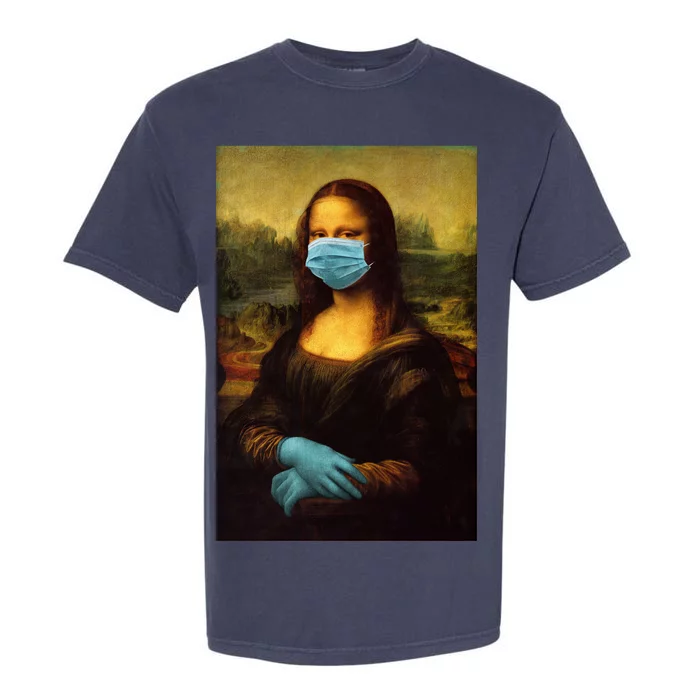 Mona Lisa Face Mas And Gloves Pandemic Garment-Dyed Heavyweight T-Shirt