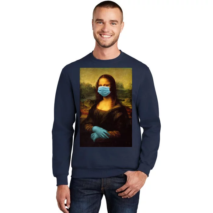 Mona Lisa Face Mas And Gloves Pandemic Tall Sweatshirt