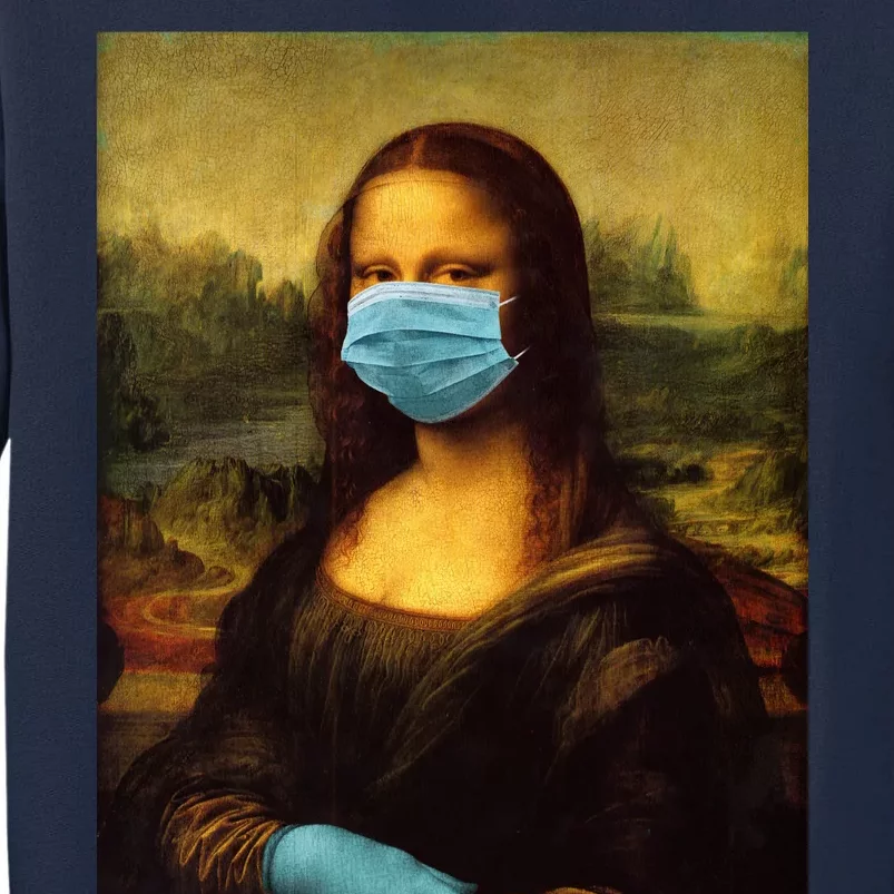 Mona Lisa Face Mas And Gloves Pandemic Tall Sweatshirt