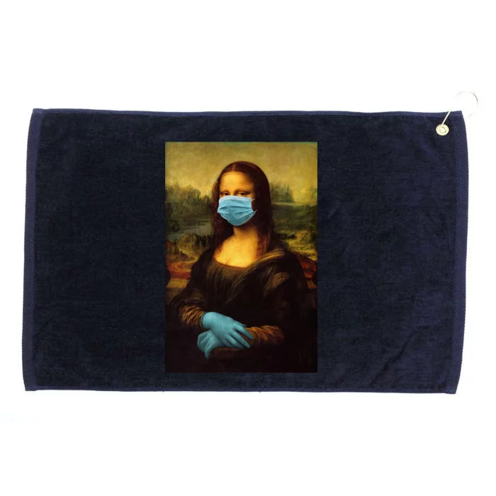 Mona Lisa Face Mas And Gloves Pandemic Grommeted Golf Towel