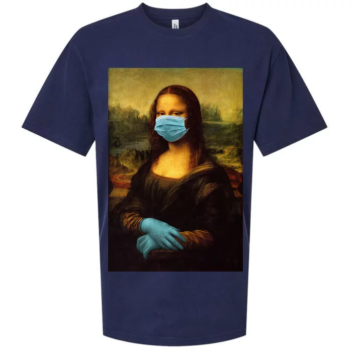 Mona Lisa Face Mas And Gloves Pandemic Sueded Cloud Jersey T-Shirt