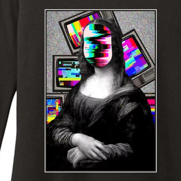 Mona Lisa Glitch Womens CVC Long Sleeve Shirt