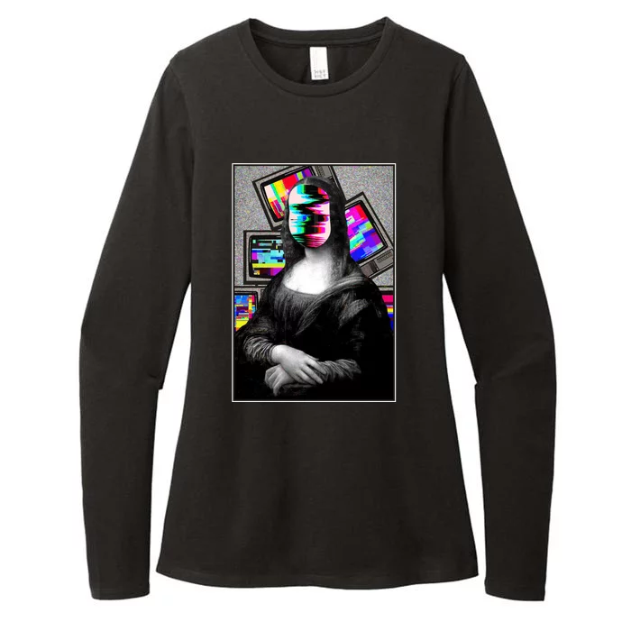 Mona Lisa Glitch Womens CVC Long Sleeve Shirt