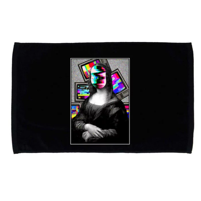 Mona Lisa Glitch Microfiber Hand Towel