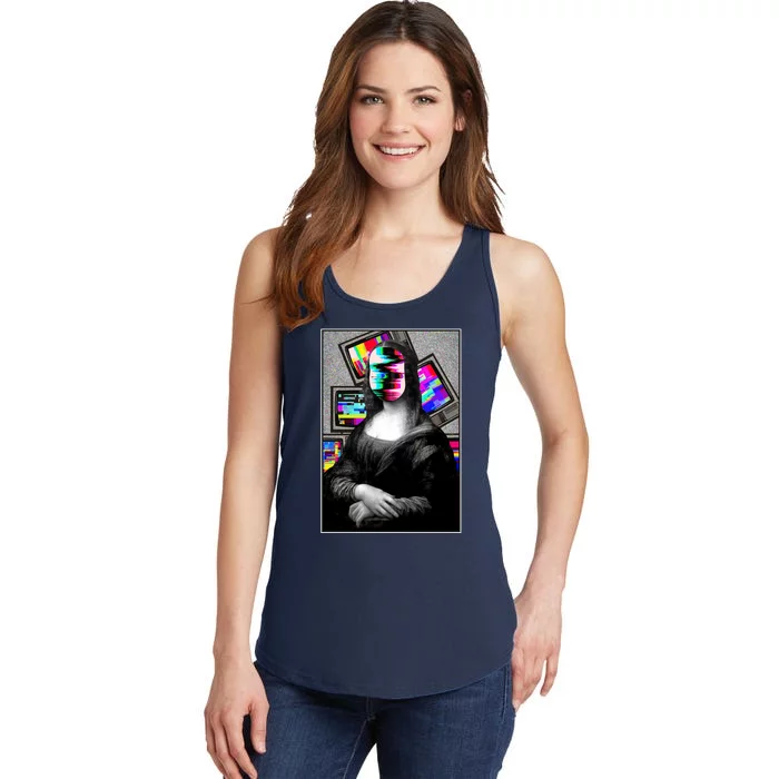 Mona Lisa Glitch Ladies Essential Tank