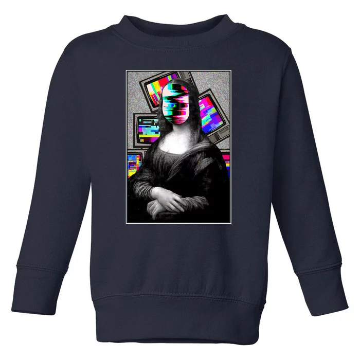 Mona Lisa Glitch Toddler Sweatshirt