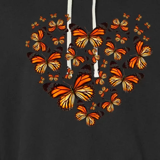 Monarch Butterfly Heart Garment-Dyed Fleece Hoodie