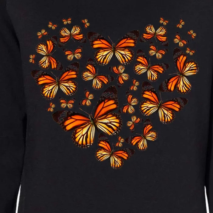 Monarch Butterfly Heart Womens California Wash Sweatshirt