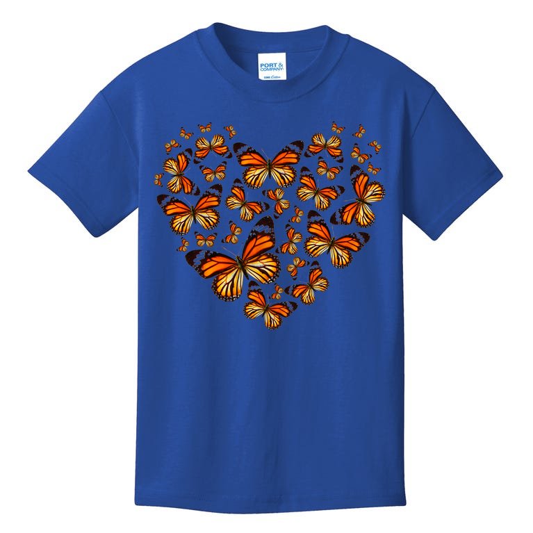 Monarch Butterfly Heart Kids T-Shirt