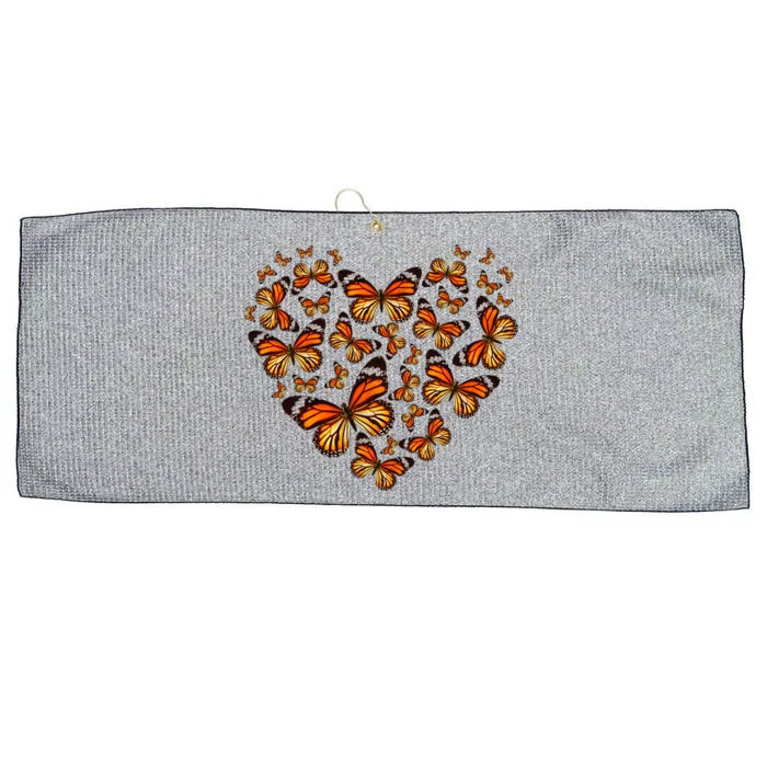 Monarch Butterfly Heart Large Microfiber Waffle Golf Towel