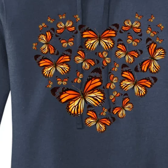 Monarch Butterfly Heart Women's Pullover Hoodie